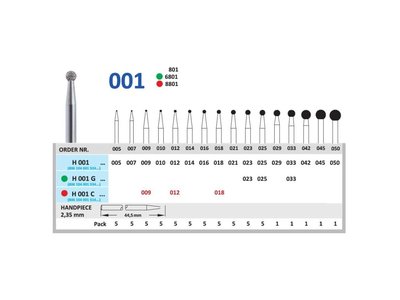 HORICO diamantový brousek - kulička, H001 - Parameter_0: G - hrubá, Parameter_1: Průměr 2,5mm (025)