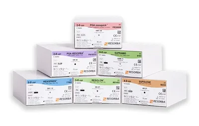 Šití Resorba Resolon Monofil modrý DS18 USP4/0 EP1,5 45cm 36ks