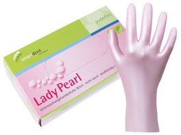 smart Lady Pearl Nitrilhandschuhe - Packung 100 Stück puderfrei, perlmutt rosa, L