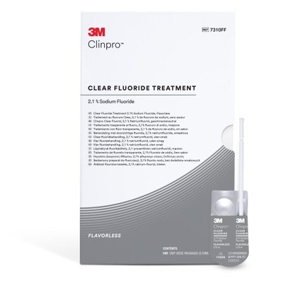 3M™ Clinpro™ Clear Fluoride Treatment, Single-Use 100 L-Pop™, bez příchutě