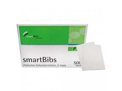SmartBibs - ochranné roušky pacienta, 3-vrstvé, 500ks bílé