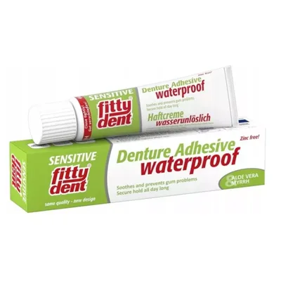 FITTYDENT sensitive wodoodporny klej do protez z aloesem i mirrą 40g