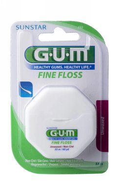 GUM Fine Floss unwaxed nevoskovaná zubní nit 55 m