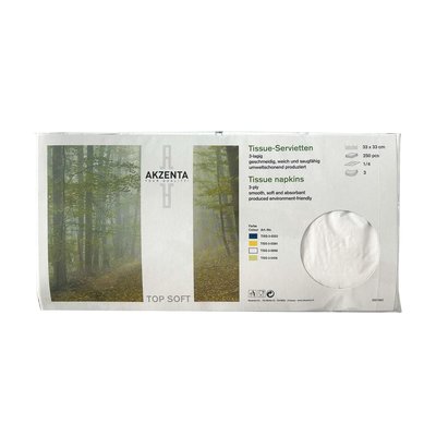 Akzenta Top Soft 33×33 cm White papírové ubrousky 250 ks