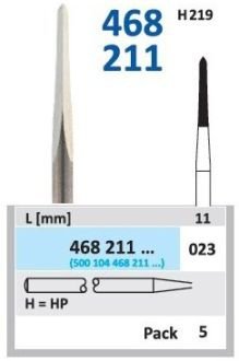 HORICO tvrdokovová fréza - kónus zaoblený 2,3 mm