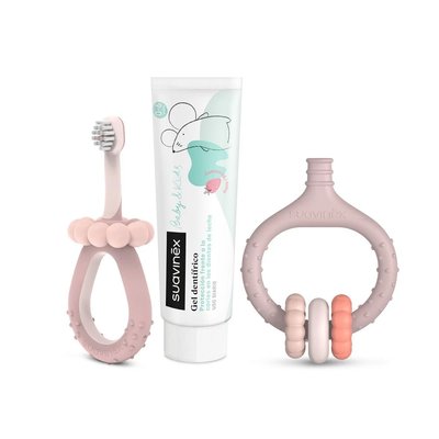 Suavinex sada pro ústní hygienu 0m+ - růžová