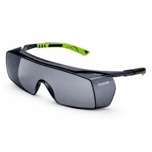 Okulary ochronne Euronda Cube Smoke czarno-zielona oprawka, szkła przyciemniane