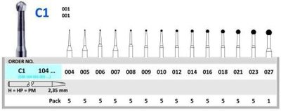 HORICO tvrdokovový vrták - gulička 2,3 mm