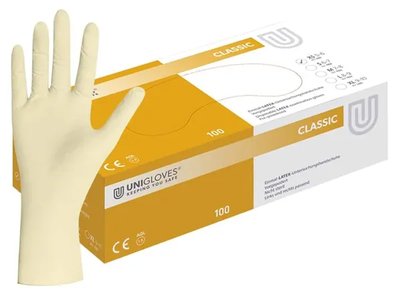 Rukavice Unigloves Comfort bez pudru XS 100ks LATEX