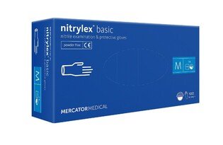 Rękawiczki M nitryl Mercator Basic chabrowe 100szt/op. Mercator Medical