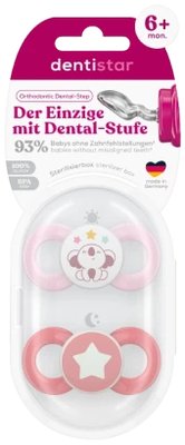 Dentistar ortodontické dudlíky 6-14 měsíců, růžové