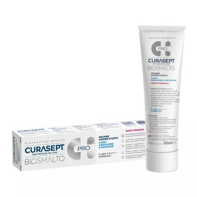 Curasept Biosmalto Pro Caries truskawka Mus do zębów reminalizujący 50ml