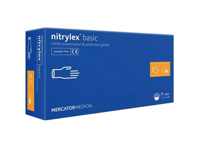 NITRYLEX BASIC - Nitrilové rukavice (bez pudru) tm. modré, 100 ks