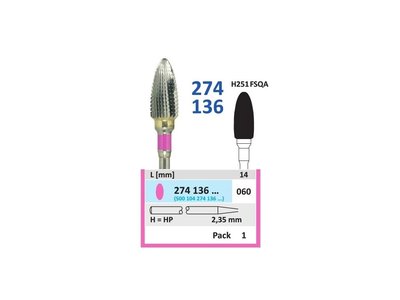 Tvrdokovová fréza - vajíčko, 274136, průměr 6mm