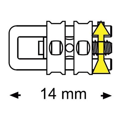 Šroub mikro sektorový s rovnou vodící deskou 14 mm 100 ks #4 mm