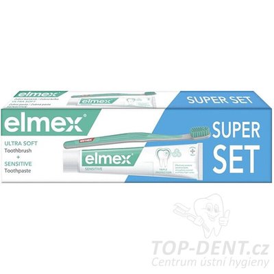Elmex Sensitive Super SET zubní pasta, 75ml + zubní kartáček