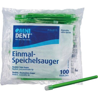 OMNIDENT Savky s Neodnímatelnou Čepičkou 12,5cm Zelená 100ks