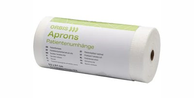 ORBIS Roušky pro pacienty v roli vázací, papír/fólie, bílá 61x53cm 80útržků