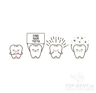 Samolepicí PVC nástěnná dekorace (zuby), 4 ks