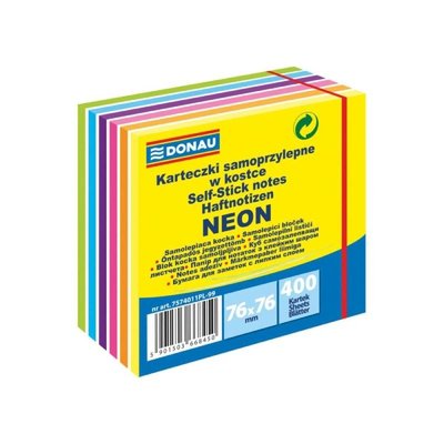 Bloček samolepicí 76x76 mm, 400 listů, mix barev