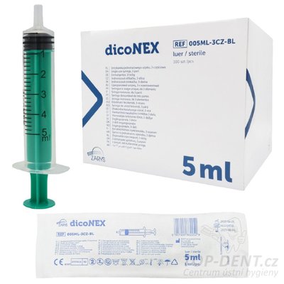 Zarys dicoNEX injekční 3-dílné sterilní stříkačky 5ml, 100ks