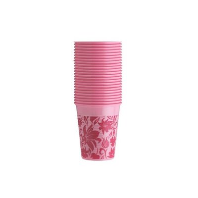 Pohárky Monoart Floral růžový 200ml, 100 ks