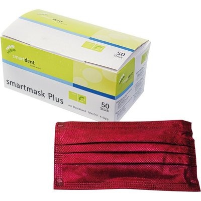 smartdent smartmask Plus Ústenky Vínová 50ks
