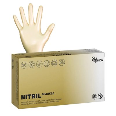 Rukavice Espeon NITRIL SPARKLE perleťově zlaté - S