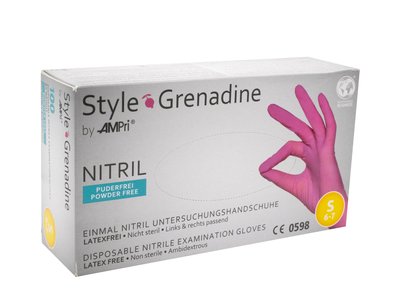 Ampri nitrilové rukavice bez pudru vel. S RŮŽOVÉ - 100 ks