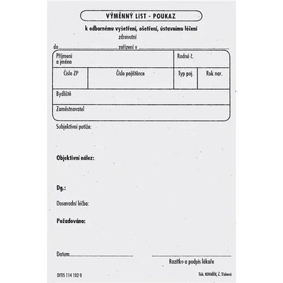 DITIS Výměnný list - poukaz 100 ks