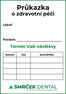 Průkazka o zdravotní péči 100 ks - Smrček