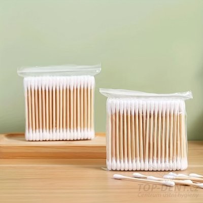 Bambusové vatové tyčinky oboustranné, 100 ks
