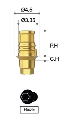 MEGAGEN AR RC-Base Abutment Straight ø4.5 - A=0°, PH=4.7, CH=4
