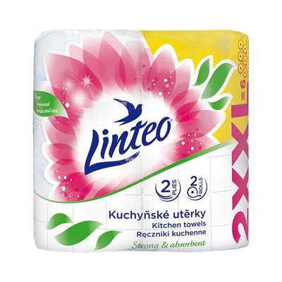 Kuchyňské utěrky Linteo XXL - 2vrstvé, bílé, 2 role