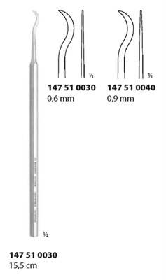 Srpek na zubní kámen; 0,9 mm; 15,5 cm