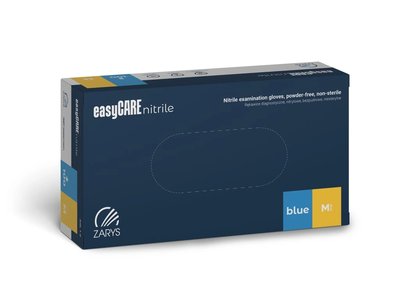 Nitrilové rukavice (bez pudru) easyCARE, modré, 100 ks - Velikost: M