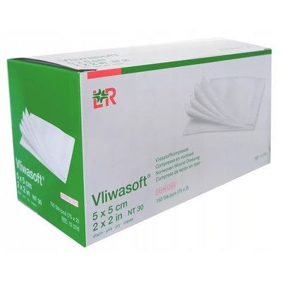 Kompresy włókninowe jałowe Vliwasoft 5x5cm 150szt Lohmann & Rauscher