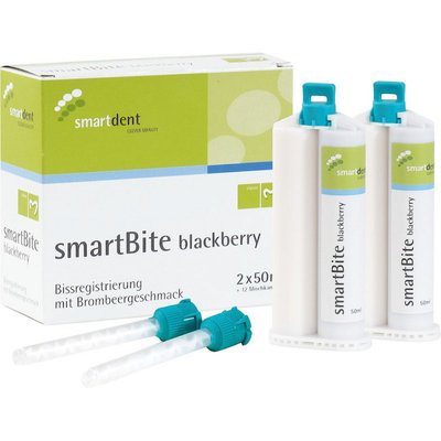 smartdent SmartBite Registrát Skusu Ostružina Dvojitá Kartuše Fialová 50ml 2ks