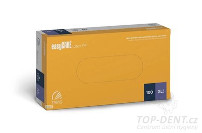 Zarys easyCARE vyšetřovací latexové rukavice XL (9-10) bez pudru, 100ks