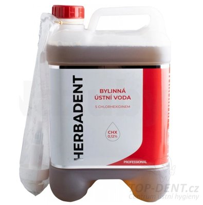 Herbadent PROFESSIONAL bylinná ústní voda s CHX (0,12%), 5 l
