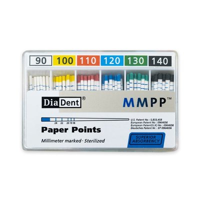 DiaDent Papírové Čepy MMPP 02Taper Sortiment ISO90-140 200ks