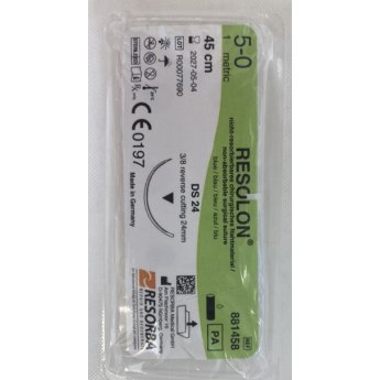 ŠITÍ Resorba Resolon monofil blue, nevstřebatelné EP 1 USP 5/0 DS24 1x45cm 36 ks