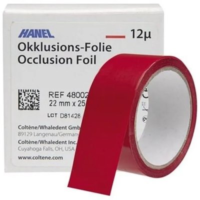 Artikulační fólie 12my oboustranná čern/červená 25mm x25m