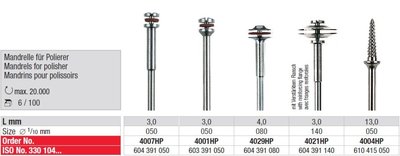 Edenta Lab Mandrely na leštiče - 6 ks