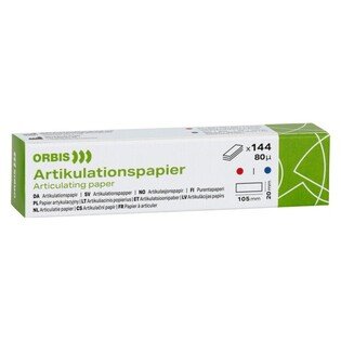 Kalka ORBIS 80µ prostokątna czerwono-niebieska 144 szt. Artikulationspapier Orbis