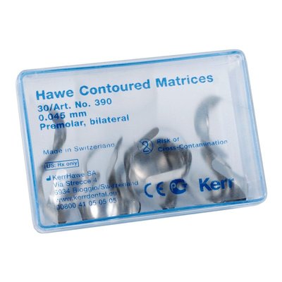Kerr™ Hawe™ Contoured Matrices Premolar Bilateral 390 0,045mm 30ks