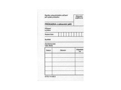 Průkazka o zdravotní péči, 100ks