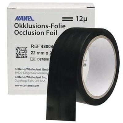 Artikulační fólie 12my oboustranná černá 25 mm x25m