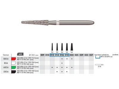 Diamant - kónický zakulacený FG (6ks)