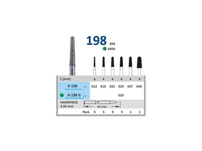 HORICO diamantový brousek - kónus zakulacený, H198 - Parameter_0: normal, Parameter_1: Průměr 2,5mm (025)